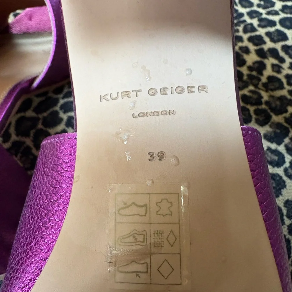 Kurt Geiger London Olive Embellished
Eye Block Heel Slide Sandals 8.5 Fuchsia - Picture 7 of 8